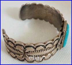 Navajo Artist Wilson Begay Sterling Silver and Turquoise Bracelet Cuff Navajo Artist Wilson Begay Sterling Silver and Turquoise Bracelet Cuff