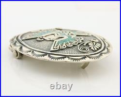 Navajo Belt Buckle 925 Sterling Silver Turquoise Coral Signed Stanley Bains C80s Navajo Belt Buckle 925 Sterling Silver Turquoise Coral Signed Stanley Bains C80s