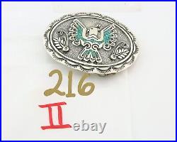 Navajo Belt Buckle 925 Sterling Silver Turquoise Coral Signed Stanley Bains C80s Navajo Belt Buckle 925 Sterling Silver Turquoise Coral Signed Stanley Bains C80s