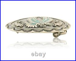 Navajo Belt Buckle 925 Sterling Silver Turquoise Signed Stanley Bains C. 80's Navajo Belt Buckle 925 Sterling Silver Turquoise Signed Stanley Bains C. 80's