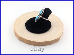 Navajo Blue Turquoise Ring Handmade Native American Signed Jewelry Sz 8 US
