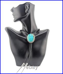 Navajo Bolo Tie Turquoise Sterling Silver Native American Handmade Jewelry Navajo Bolo Tie Turquoise Sterling Silver Native American Handmade Jewelry