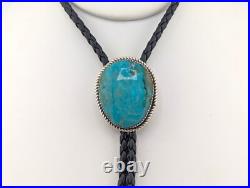 Navajo Bolo Tie Turquoise Sterling Silver Native American Handmade Jewelry Navajo Bolo Tie Turquoise Sterling Silver Native American Handmade Jewelry