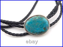 Navajo Bolo Tie Turquoise Sterling Silver Native American Handmade Jewelry Navajo Bolo Tie Turquoise Sterling Silver Native American Handmade Jewelry