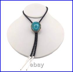 Navajo Bolo Tie Turquoise Sterling Silver Native American Handmade Jewelry Navajo Bolo Tie Turquoise Sterling Silver Native American Handmade Jewelry