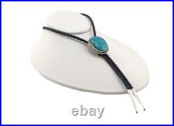 Navajo Bolo Tie Turquoise Sterling Silver Native American Handmade Jewelry Navajo Bolo Tie Turquoise Sterling Silver Native American Handmade Jewelry