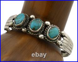Navajo Bracelet. 925 Silver Arizona Turquoise Artist Signed C Montoya Circa 80's