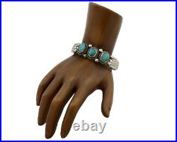 Navajo Bracelet. 925 Silver Arizona Turquoise Artist Signed C Montoya Circa 80's