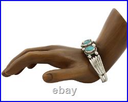 Navajo Bracelet. 925 Silver Arizona Turquoise Artist Signed C Montoya Circa 80's