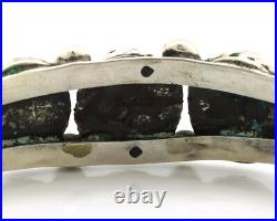 Navajo Bracelet. 925 Silver Arizona Turquoise Artist Signed C Montoya Circa 80's