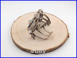 Navajo Bracelet Genuine RARE Native American Jewelry Signed RM Horned Toad 6.5