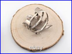 Navajo Bracelet Genuine RARE Native American Jewelry Signed RM Horned Toad 6.5