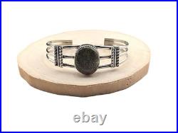 Navajo Bracelet Green Turquoise Native Am Sterling Silver Jewelry Sz 6.75in