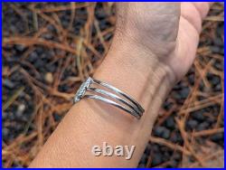 Navajo Bracelet Green Turquoise Native Am Sterling Silver Jewelry Sz 6.75in