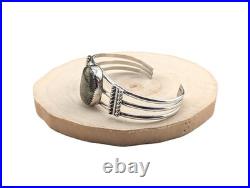 Navajo Bracelet Green Turquoise Native Am Sterling Silver Jewelry Sz 6.75in