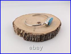 Navajo Bracelet Handmade Sterling Silver Kingman Turquoise Jewelry Sz 6.75in Navajo Bracelet Handmade Sterling Silver Kingman Turquoise Jewelry Sz 6.75in