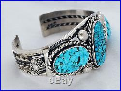 Navajo Bracelet Jeanette Dale Natural Turquoise Sterling Silver Native American