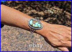 Navajo Bracelet Royston Turquoise Sterling Silver Cuff Native American Sz 6.5in