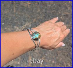Navajo Bracelet Signed R Yazzie Royston Turquoise Native Am NA Jewelry size 6.75