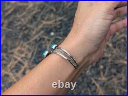 Navajo Butterfly Turquoise Cuff Bracelet Sterling Silver NA Jewelry Sz 6.25 in