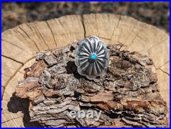 Navajo Concho Ring Sterling Silver Turquoise SouthWestArtisan Jewelry sz 6US