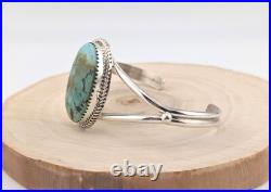 Navajo Cuff Bracelet Signed Chaco Turquoise Native American Jewelry NA Sz 6.75