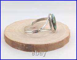 Navajo Cuff Bracelet Signed Chaco Turquoise Native American Jewelry NA Sz 6.75
