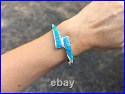 Navajo Cuff Bracelet Turquoise Top Genuine Sterling Silver Native NA Jewelry 7 Navajo Cuff Bracelet Turquoise Top Genuine Sterling Silver Native NA Jewelry 7