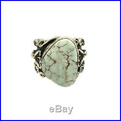 Navajo Handmade Sterling Silver Dry Creek Turquoise Ring Size 9 L. James