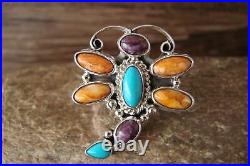 Navajo Indian Jewelry Sterling Silver Multi-Stone Dragonfly Ring Size 5.5 P