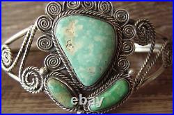 Navajo Indian Jewelry Sterling Silver Turquoise Bracelet Signed