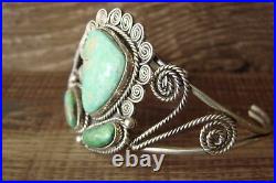 Navajo Indian Jewelry Sterling Silver Turquoise Bracelet Signed