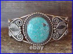 Navajo Indian Jewelry Sterling Silver Turquoise Bracelet by Yazzie
