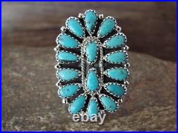 Navajo Indian Jewelry Sterling Silver Turquoise Cluster Ring Size 6 1/2 Begay Navajo Indian Jewelry Sterling Silver Turquoise Cluster Ring Size 6 1/2 Begay