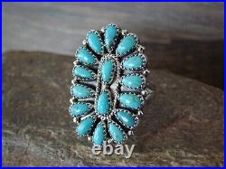 Navajo Indian Jewelry Sterling Silver Turquoise Cluster Ring Size 6 1/2 Begay Navajo Indian Jewelry Sterling Silver Turquoise Cluster Ring Size 6 1/2 Begay