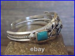 Navajo Indian Jewelry Sterling Silver Turquoise Horse Cuff by Platero
