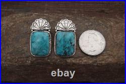 Navajo Indian Jewelry Sterling Silver Turquoise Post Earrings Sheena Jack