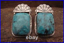 Navajo Indian Jewelry Sterling Silver Turquoise Post Earrings Sheena Jack
