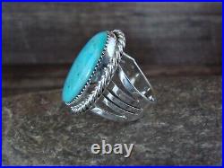 Navajo Indian Jewelry Sterling Silver Turquoise Ring Size 11.5 Yazzie