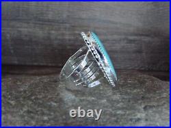 Navajo Indian Jewelry Sterling Silver Turquoise Ring Size 12.5 Yazzie