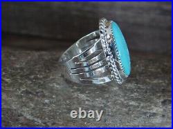 Navajo Indian Jewelry Sterling Silver Turquoise Ring Size 12.5 Yazzie