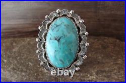 Navajo Indian Jewelry Sterling Silver Turquoise Ring Size 7 Delgarito
