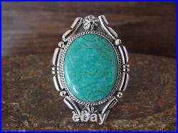 Navajo Indian Jewelry Sterling Silver Turquoise Ring Size 8.5 Benally