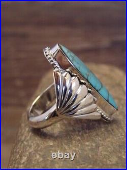 Navajo Indian Jewelry Sterling Silver Turquoise Ring Size 8 Coho
