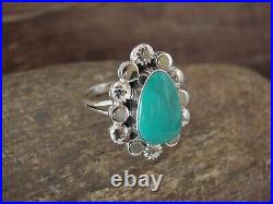 Navajo Indian Jewelry Sterling Silver Turquoise Ring Size 8 Yazzie