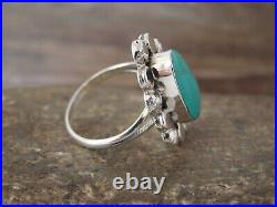 Navajo Indian Jewelry Sterling Silver Turquoise Ring Size 8 Yazzie