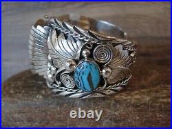 Navajo Indian Jewelry Sterling Silver & Turquoise Watch Cuff Thomas Yazzie