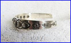 Navajo Indian Sterling Silver & Turquoise Fred Harvey Era Whirling Logs Bracelet
