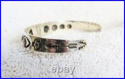 Navajo Indian Sterling Silver & Turquoise Fred Harvey Era Whirling Logs Bracelet