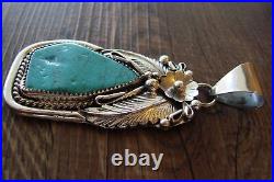 Navajo Indian Sterling Silver Turquoise Pendant Thomas